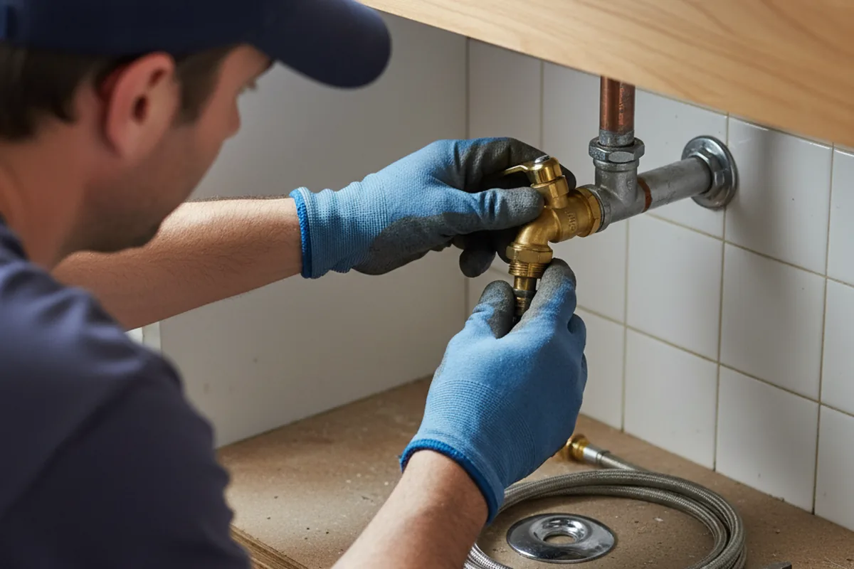 Shutoff valve and fitting work during Burst Pipe Repair in Des Plaines